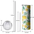 thumbnail image 5 of Lemon Skinny Tumbler with Lid Straw Double Wall Travel Cups Decorative Thermal Insulated 20 oz Coffee Mug for Spring Summer Camping Outdoor, 5 of 7