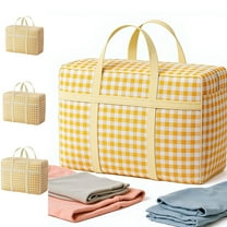 FEOLGEHLY Heavy Duty Large Moving Bags for Clothing, Jumbo Organizer Storage Bags with Durable Zipper, Totes Bag, Carrying Bag, Camping Bag for Clothes, Bedding, Comforter, Pillow, Moving, Yellow