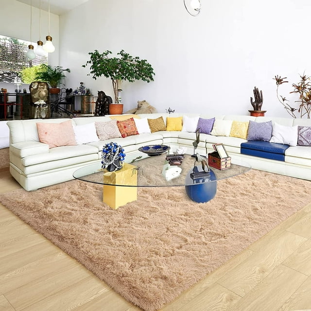 POINTERTECK Soft Indoor Modern Area Rugs Fluffy Living Room Carpets for Children Bedroom Home Decor Nursery Rug 5.3‘x7.5‘ Gray