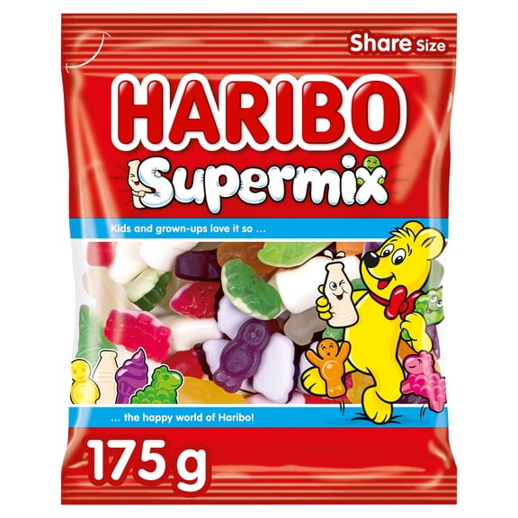 Haribo Supermix Fruit Milk & Sweet Foam Gums 175G, Imported from Britain