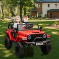 thumbnail image 2 of GloryStar 24V 2-Seater Electric Ride On Truck with Remote Control, 2WD/4WD Switchable, 4-Wheeler Vehicle for Toddlers with Storage Trunk, Spring Suspension, LED Lights & Music, 2 of 7