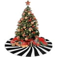 thumbnail image 4 of Falda para árbol de Navidad con remolino de caramelo en blanco y negro, tapete navideño, adornos para fiestas navideñas, decoración para el hogar, 36 pulgadas, 4 of 5