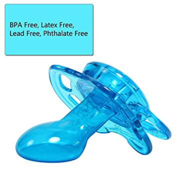 CutiePlusU Adult Sized Pacifier Dummy for Adult Babies-Crystal Butterfly Shape Big Shield 2 Pack-Pink, Blue