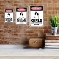 thumbnail image 4 of Portrait Round Plus Warning! Girls are Drinking Again Wall or Door Sign | Easy Installation | Funny Novelty Imitation Warning Signs - Medium, 4 of 6