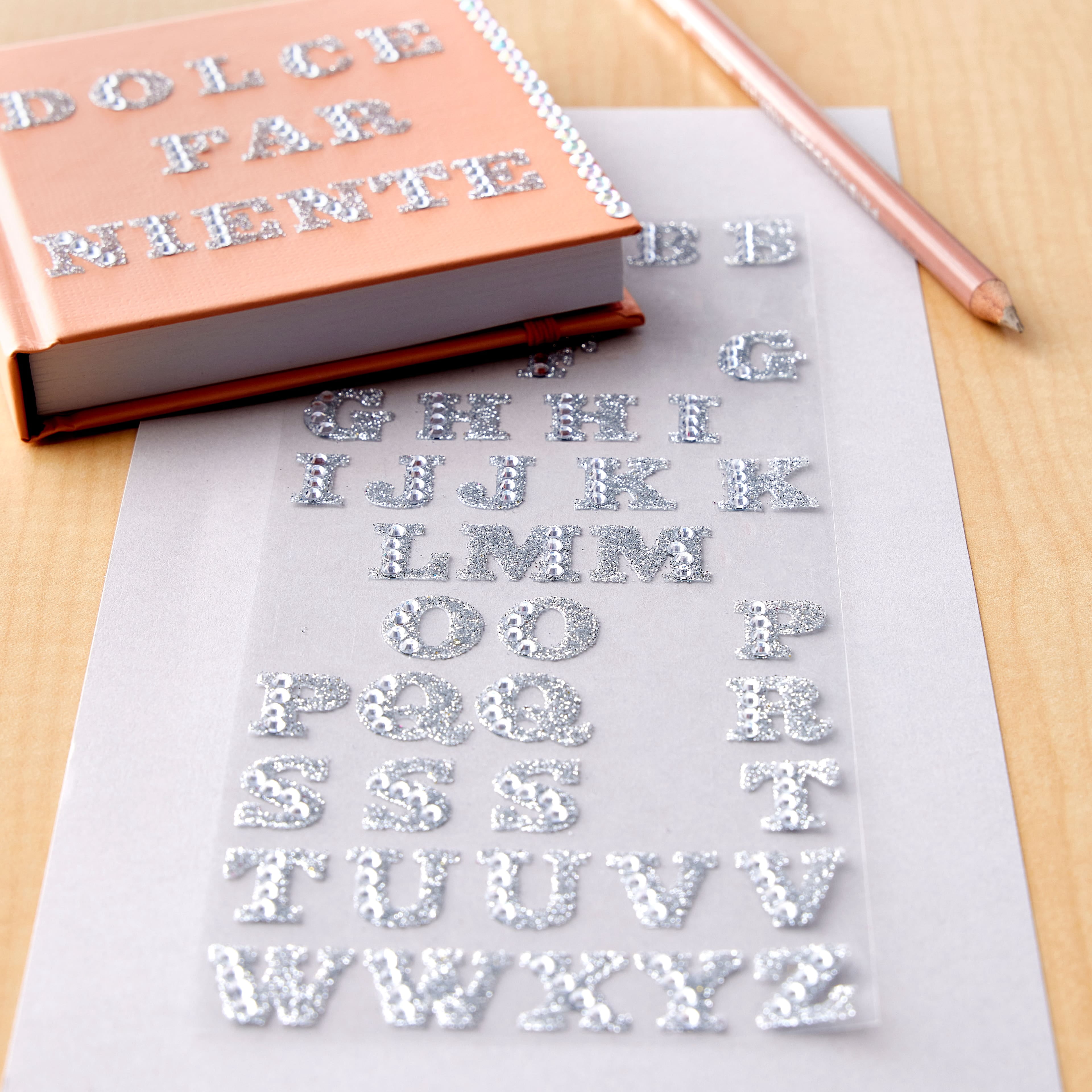 Recollections Glitter Rhinestone Alphabet Stickers, 12 Packs: 55 ct. (660 total)