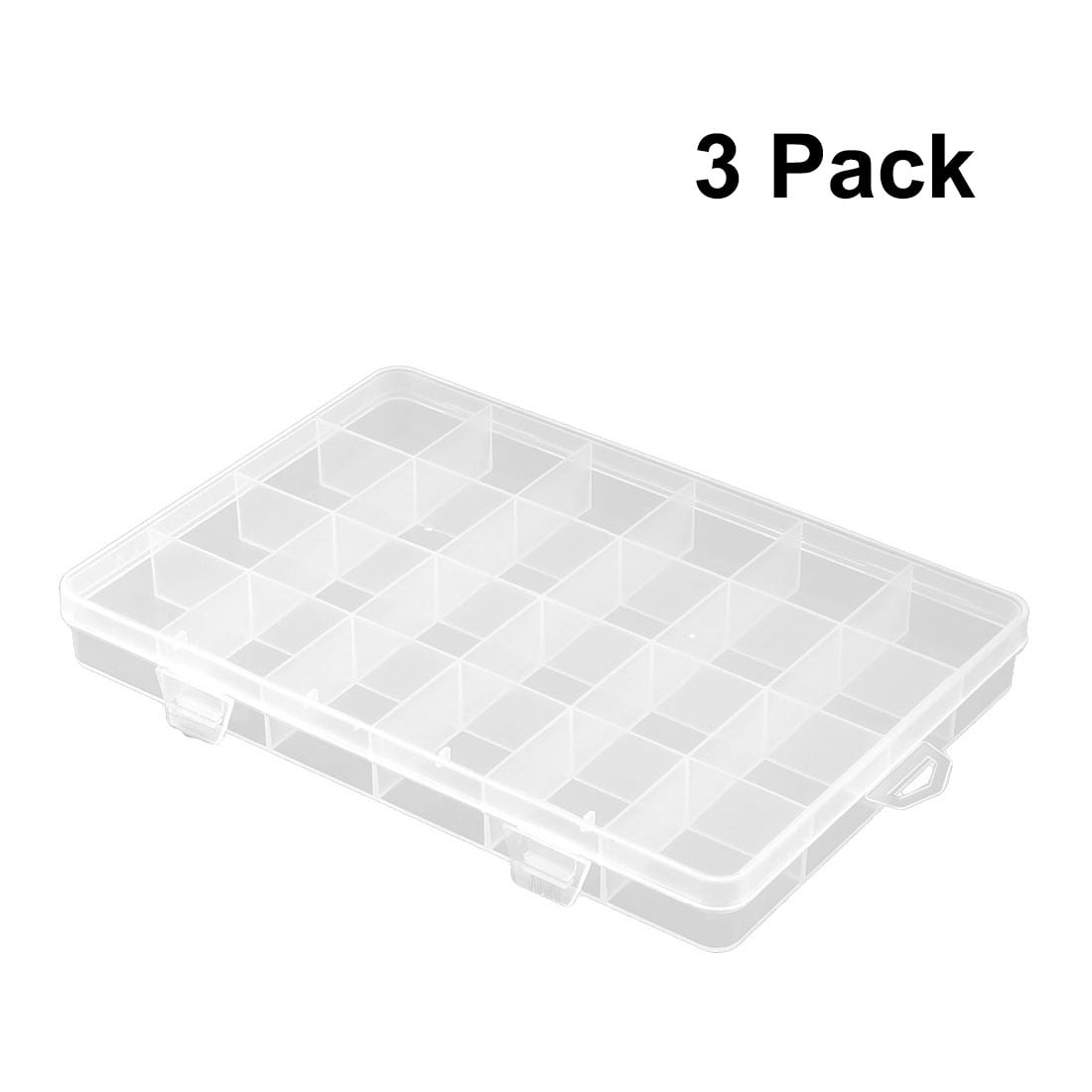 Unique Bargains Household Plastic 24 Compartments Jewelry Earring Bead