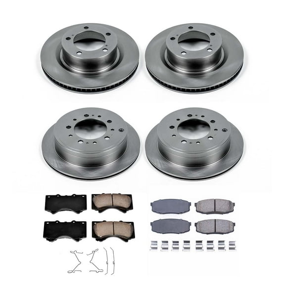 Ultimate Brakes Front and Rear Ceramic Brake Pad and Rotor Kit with Hardware WM81481
