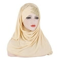 thumbnail image 2 of Pxiakgy Hijab Scarf for Women 2025 Trendy Women Glitter Sequin Hijab Muslim Head Wrap Scarf Long Turban Headband Hair Cap Shawl Yellow One Size, 2 of 4