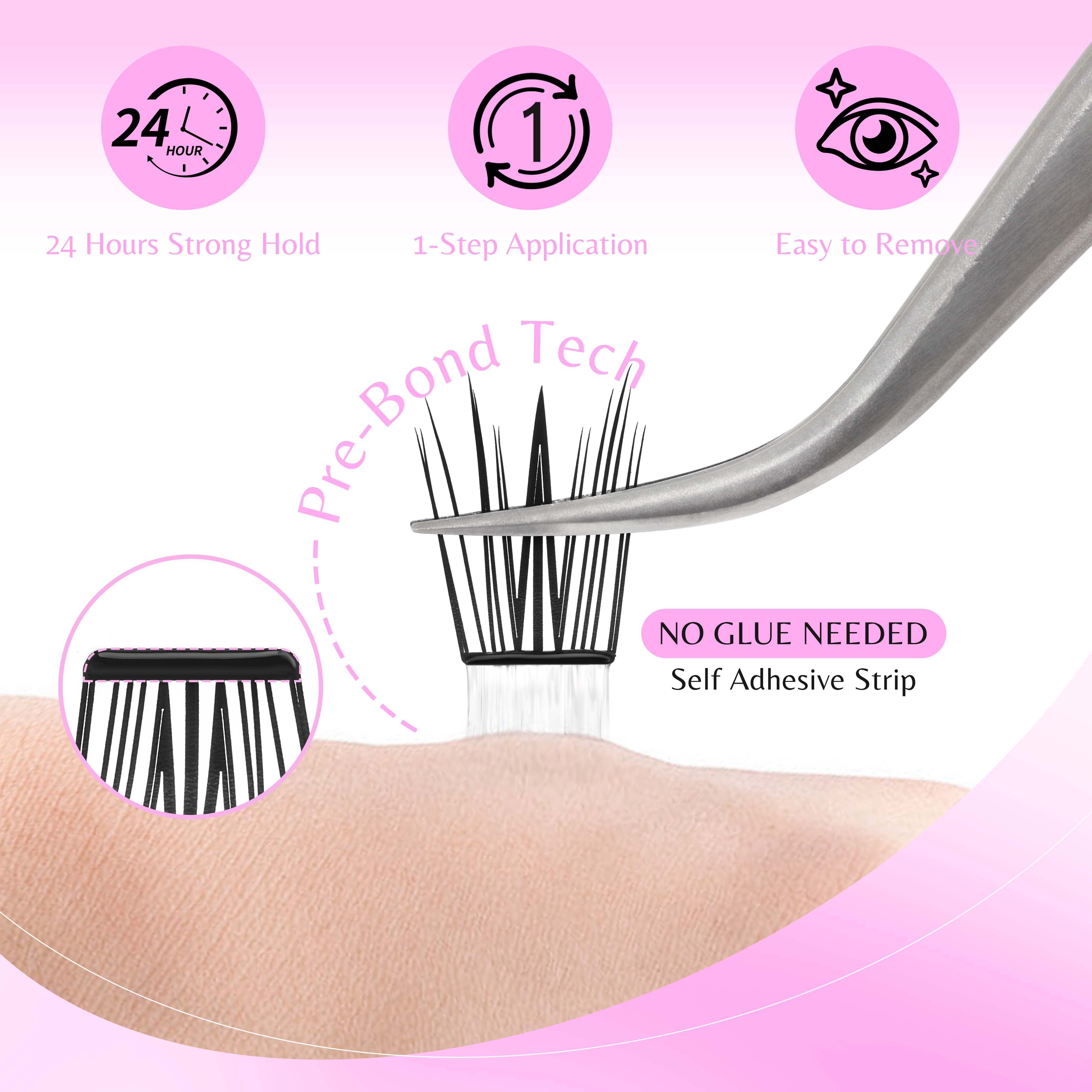 VEVESBEAUTY Lash Cluster Self Sdhesive Idol Lash 100 Fans 10-18mm