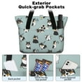 thumbnail image 2 of Tote Bag for Women - Black Corgi Shoulder Bag - Large Utility Work Duffle Bag with Zipper Handbag for Travel, Work, Sprots, 2 of 5