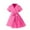 Hot Pink, variant on Glisme Summer Dress For Girls Puff Sleeve Lace Up Fashion Sundress With Belt Comfort Fit Little Girl Princess Dress Size 2-3 Years,Black