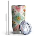 thumbnail image 2 of 20 Oz Pioneer Flower Coffee Tumbler Double Wall Insulated Stainless Steel Water Bottle | Metal Reusable Thermoses Flask with Cup Cap | Leak & Sweat Proof with Anti-Dust Lid, 2 of 7