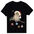 thumbnail image 1 of Camisas de Navidad Para Mujer O-Cuello Manga Corta Feliz Navidad Estampado Familia Tops Blusa Odeerbi ODB208586, 1 of 3