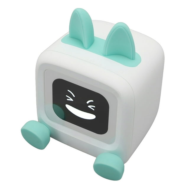 Réveil Haut-Parleur de Bureau, Haut-Parleur d'Art Rétro pour Téléviseur Robot de Bureau avec Écran LED 2 Pouces Album Affichage Cadeau Art BT 5.3 Télécommande Sans Fil 2.4G