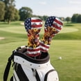 thumbnail image 4 of Uorisanigo Golf Club Head Cover - 3 Pack Highland Cow USA Flag Golf Club Head Covers for Driver, Woods and Hybrid Waterproof Headcover for Extra Clubs Protection, Easy to Wear, 4 of 7