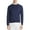 Navy, variant on Mens Blue Heather Long Sleeve Crew Neck Shirt S