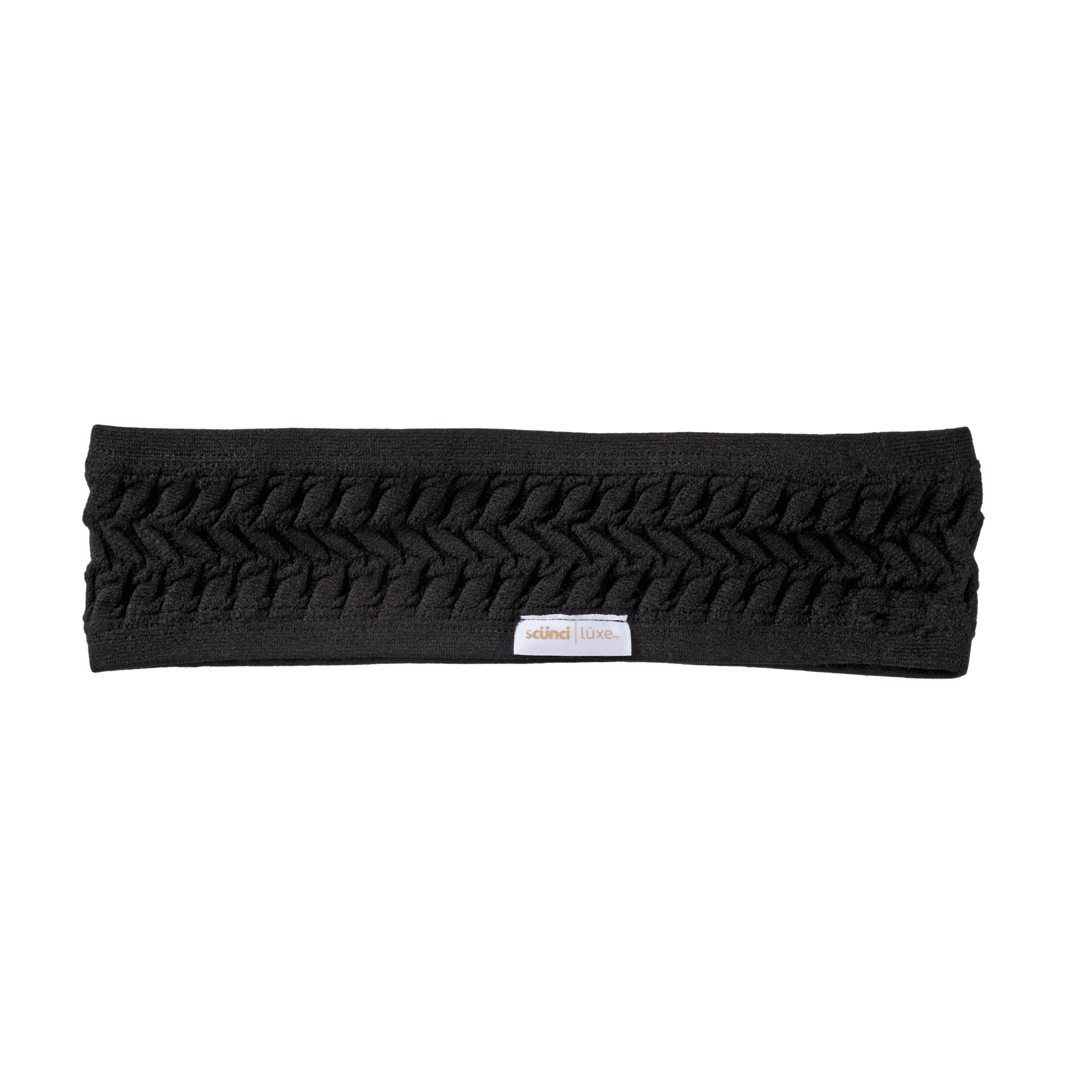 Scunci Luxe by Conair Textured Headwrap, Black, Gentle Hold Hair Accessory, 1 Count