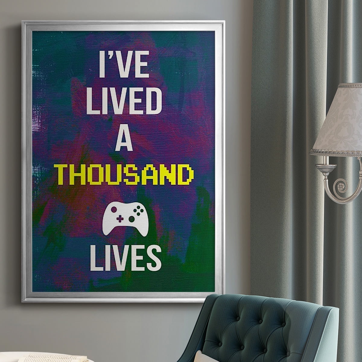 Gamer at Play I Premium Framed Print, in Gold, Black, or Silver - Ready to Hang