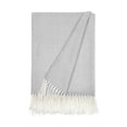 thumbnail image 3 of Comfort Canopy - Lightweight Gray Herringbone Throw Blanket with Fringed Edges, 3 of 9