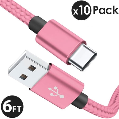 10x 6FT USB Type C Cable Fast Charging Cable USB-C Type-C 3.1 Data Sync Charger Cable Cord For Samsung Galaxy S10 S9 S9+ Galaxy S8 S8 Plus Nexus 5X 6P OnePlus 2 3 LG G5 G6 V20 HTC M10 Google Pixel XL price history on PriceWatchPro