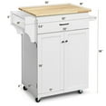 thumbnail image 2 of Gymax Rolling Kitchen Island Utility Kitchen Cart Storage Cabinet w/ Spice Rack White, 2 of 10