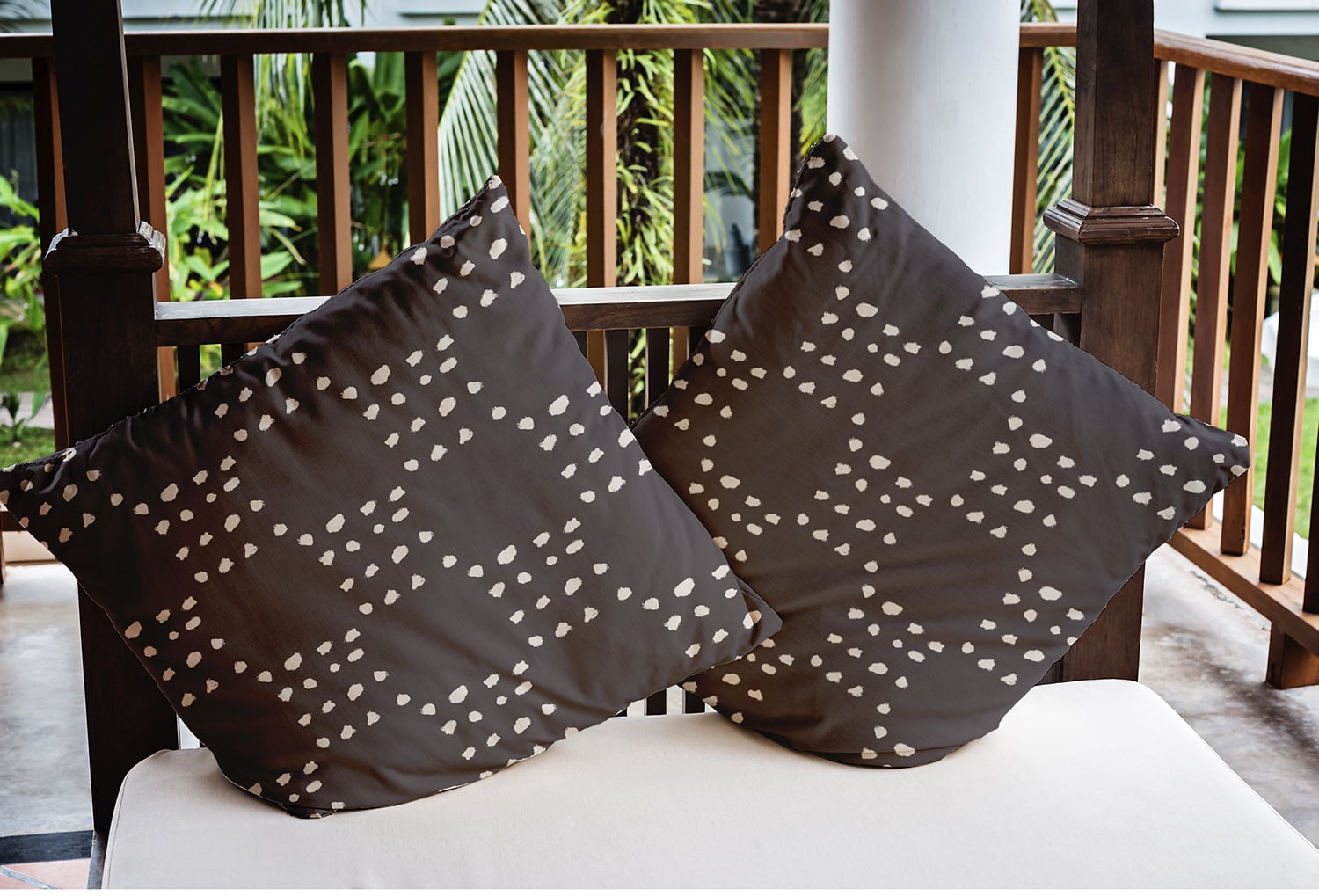 20" x 20" Simply Daisy Stitched Dots Polyester Indoor/Outdoor Pillow, Fossil Qty 1
