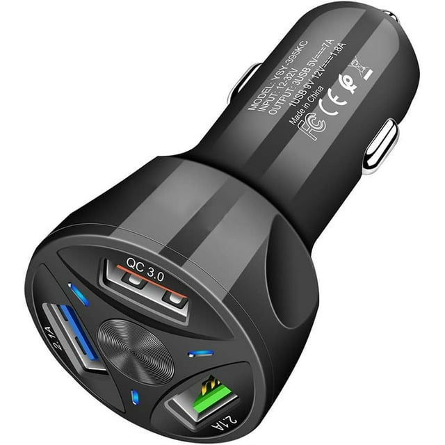 Car Charger Portable 3 USB Ports QC 3.0 Fast Charger For Mobile Phones
