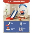 thumbnail image 2 of YUFU 4-in-1 Toddler Slide & Swing Set for Kids Age 1-3 with Basketball Playground Slide Indoor Outdoor Playset, 2 of 8