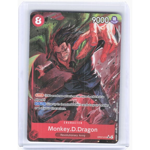 Collectible 2024 One Piece CCG Monkey.D.Dragon OP07-015 Super Rare Parallel Foil English Trading Card