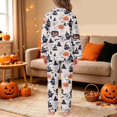 thumbnail image 4 of SJLDQY Halloween Pajamas for Girl Set Button Down Long Sleeve Shirts Pants 2 Piece Pj Set Fall Winter Sleepwear Cozy Soft Loungewear, 4 of 7