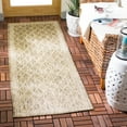 thumbnail image 4 of SAFAVIEH Courtyard Jasper Geometric Bordered Indoor/Outdoor Runner Rug, 2'3" x 10', Dark Beige/Beige, 4 of 11
