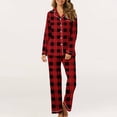 thumbnail image 4 of yievot Womens Pajama Sets Soft Button Down Lounge Set Long Sleeve Pjs Set 2 Piece Turn Down Collar Sleepwear with Pockets, 4 of 7