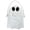 White, variant on Halloween Ghost Tote Bag, Reusable Fabric Trick Or Treat Candy Storage Sack, Large Capacity Portable Grocery Shoulder Bag for Kids Adults Party Shopping(White)