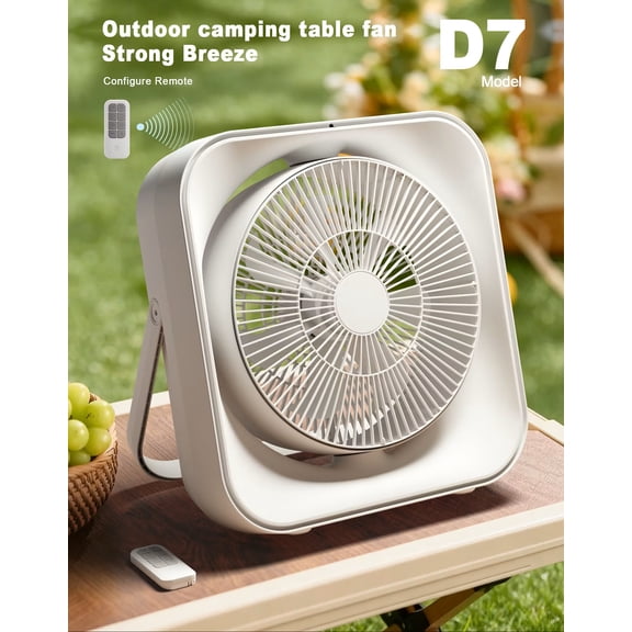 Aaoyun D7 12" Rechargeable Cordless Circulation Fan (12000mAh) with Remote