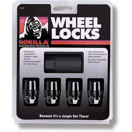 Gorilla Automotive 71621NBC Acorn Black Chrome Wheel Locks (12mm x 1.25 Thread Size) - Pack of 4