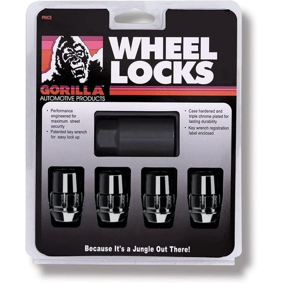 Gorilla Automotive 71621NBC Acorn Black Chrome Wheel Locks (12mm x 1.25 Thread Size) - Pack of 4