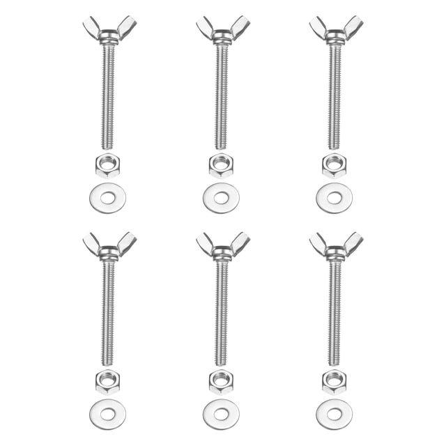 Uxcell Wing Butterfly Screw, 304 Stainless Steel Wing Nuts and Bolts Machine Fastener Thumb Hand Screw M6-1 x 50 mm