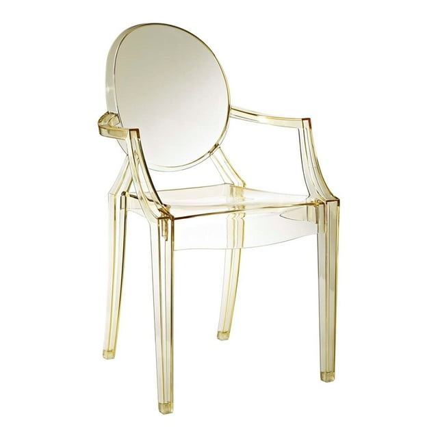 Modway Casper Fauteuil de Salle à Manger Moderne en Plastique de 18,5 Pouces, Fini Jaune