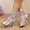 Silver, variant on Women's Boho Sandals Crisscross Lace up Open Toe Ankle Boots Front Tie Summer Fashion Casual Dress Shoes Silver 9.5(43)