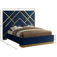 thumbnail image 6 of Meridian Furniture Vector Rich Velvet Queen Bed in Navy, 6 of 6