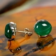 thumbnail image 5 of UDIYO Fashion Women Natural Green Agate Stone Inlaid Plated&nbsp;Stud Earrings Jewelry Gift, 5 of 6
