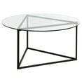 thumbnail image 4 of Evelyn&Zoe Jenson 35" Wide Round Coffee Table with Glass Top, Blackened Bronze, 4 of 9