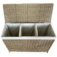 America Basket Company Woven Seagrass Lined 3-section Full-load Hamper ...