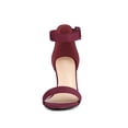 thumbnail image 6 of BLISSFUL STEP Woman's Sandals Block Heels Ankle Strap Open Toe Sandals Burgundy 8.5, 6 of 6