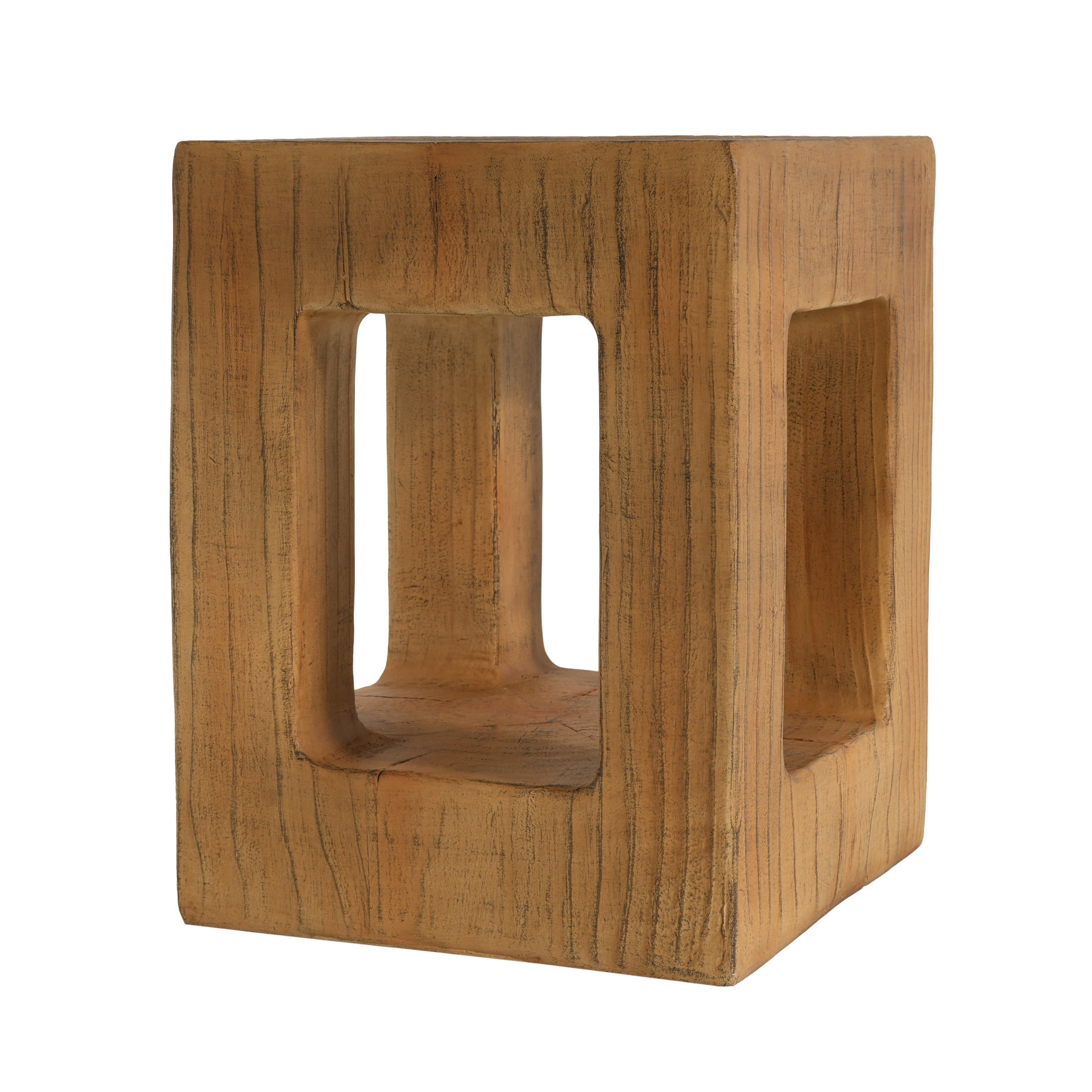 Christopher Knight Home 15.35" MGO Side Table with Wood Grain Finish, Light Brown