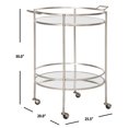 thumbnail image 4 of SAFAVIEH Lavinia Round 2-Tier Modern Bar Cart with Casters, Silver/Mirror, 4 of 5