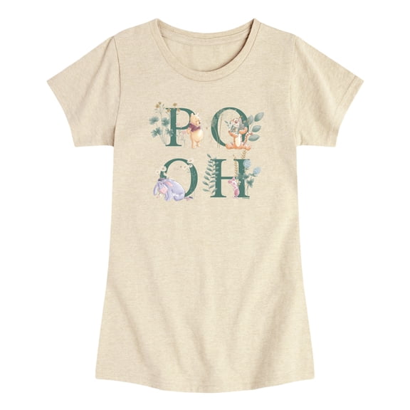 Winnie the Pooh - Pooh Flowers - Toddler Girls Fitted Short Sleeve T-Shirt