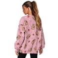 thumbnail image 2 of Xoenoiee Pink Capybara Strawberry Bow Dot Print Oversized Sweatshirts Fleece Hoodies 2025 Trendy Long Sleeve Pullover Tops Y2k Fall Outfits with Pockets for Women, Size S, 2 of 7
