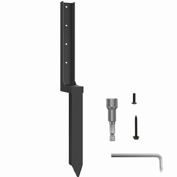 Heavy Duty Steel Fence Post Repair Kit, Fence Post Stakes Anchor Ground Spike for Repairing Wooden Fence Post 1 Pack