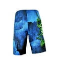thumbnail image 3 of Sea Fear Men's Board Shorts 4-Way Stretch Quick Dry, Octopus Design, Front Velcro Closure and Tie, Back Pocket (Green, 36), 3 of 6